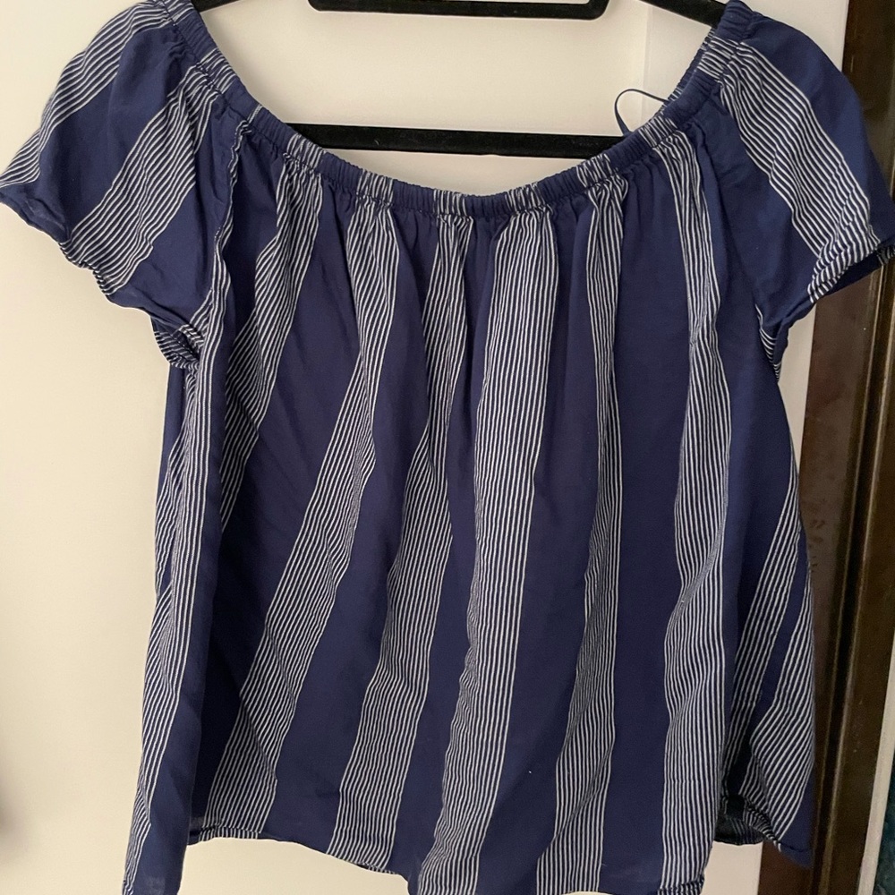 Striped navy blouse